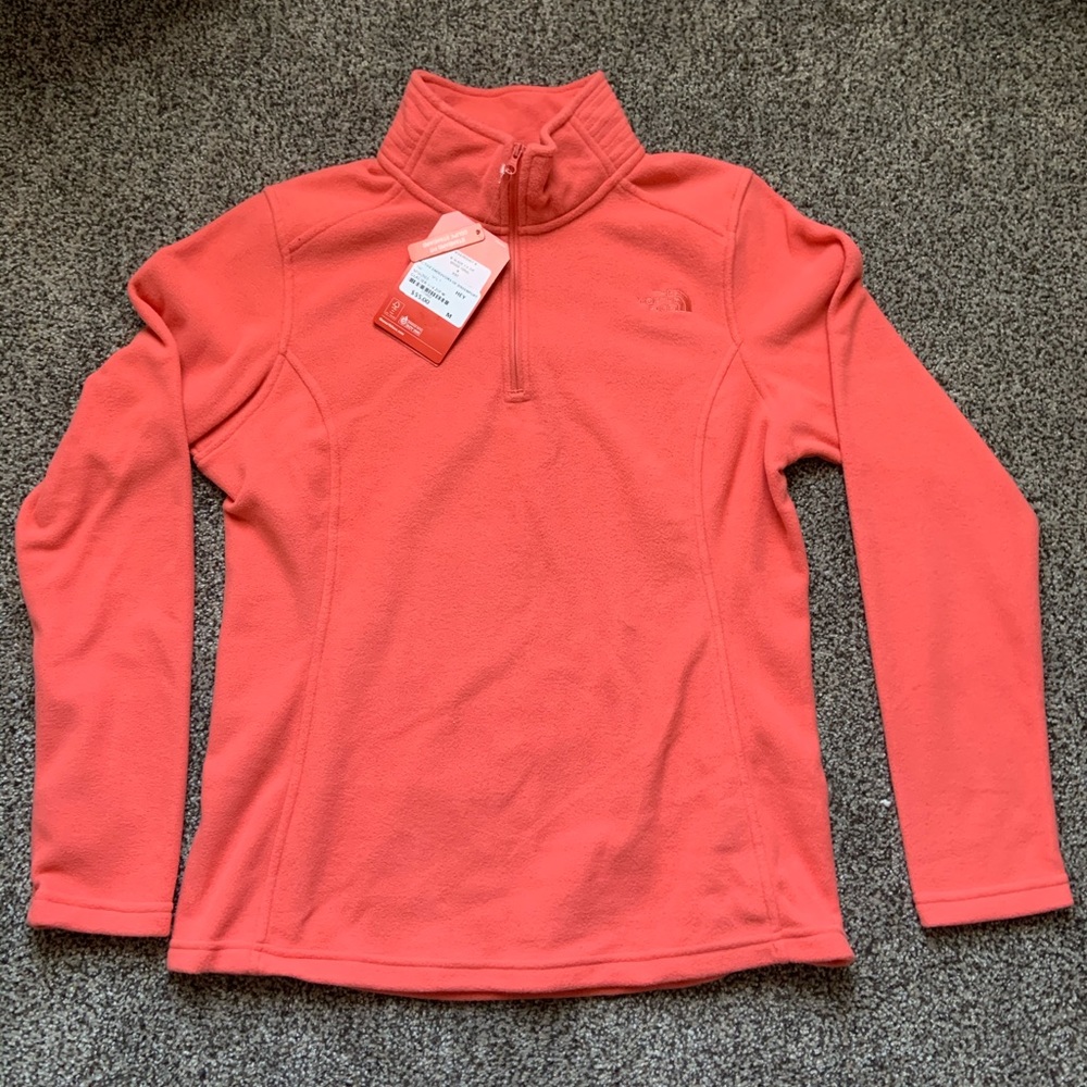 Coral North Face 1/4 Zip